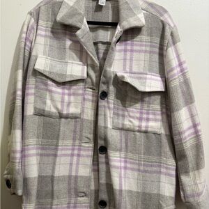 Rue21 Plaid Utility Jacket in Gray and Lavender